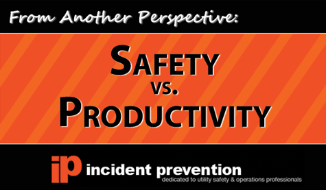 Safety vs Productivity banner, incident prevention, construction safety