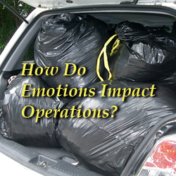 Junk in the trunk. Text reads: "How do Emotions impact operations?"